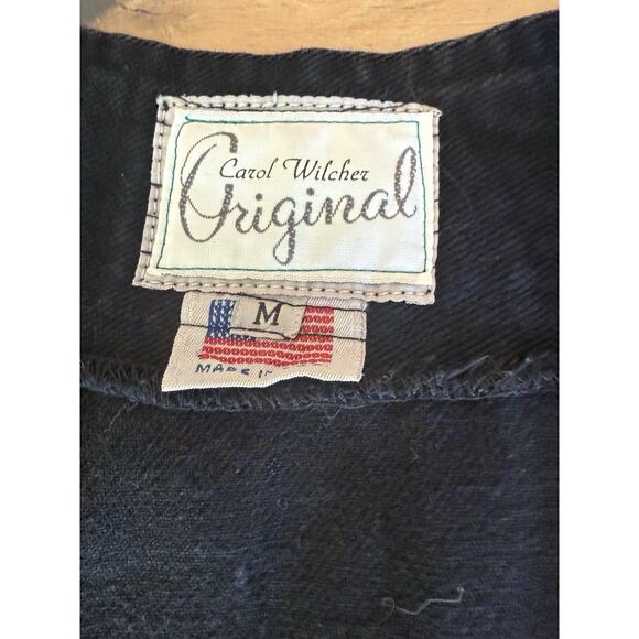 Carol Wilcher Originals Southwest Black Denim Long Vest Sz M Handpainted Signed - Picture 11 of 11